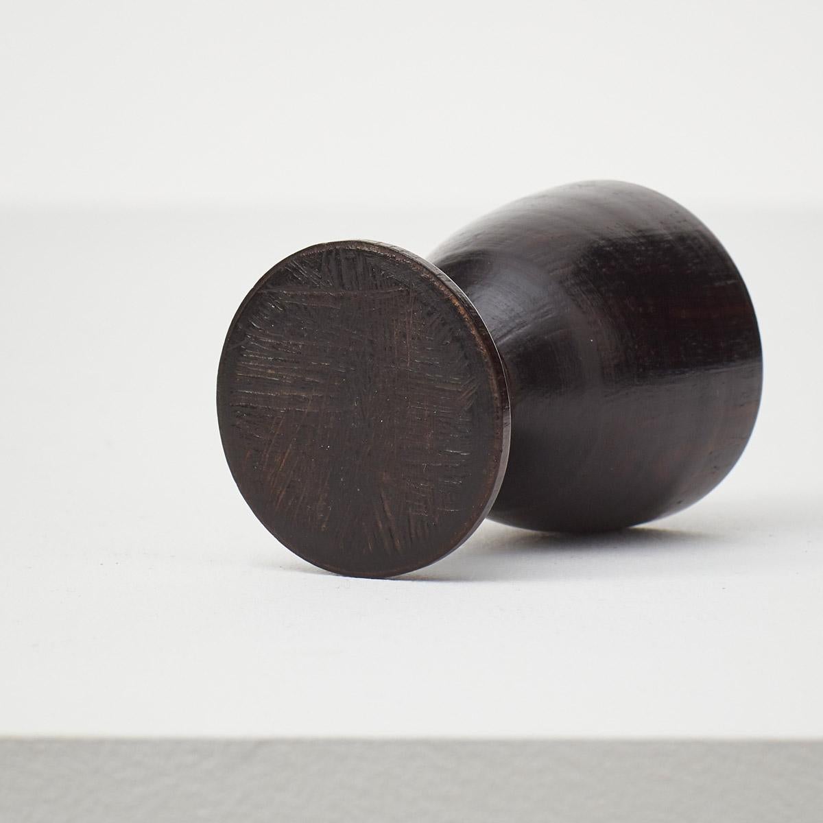 Ebony Late 19th century pair of antique ebonised egg cups, UK