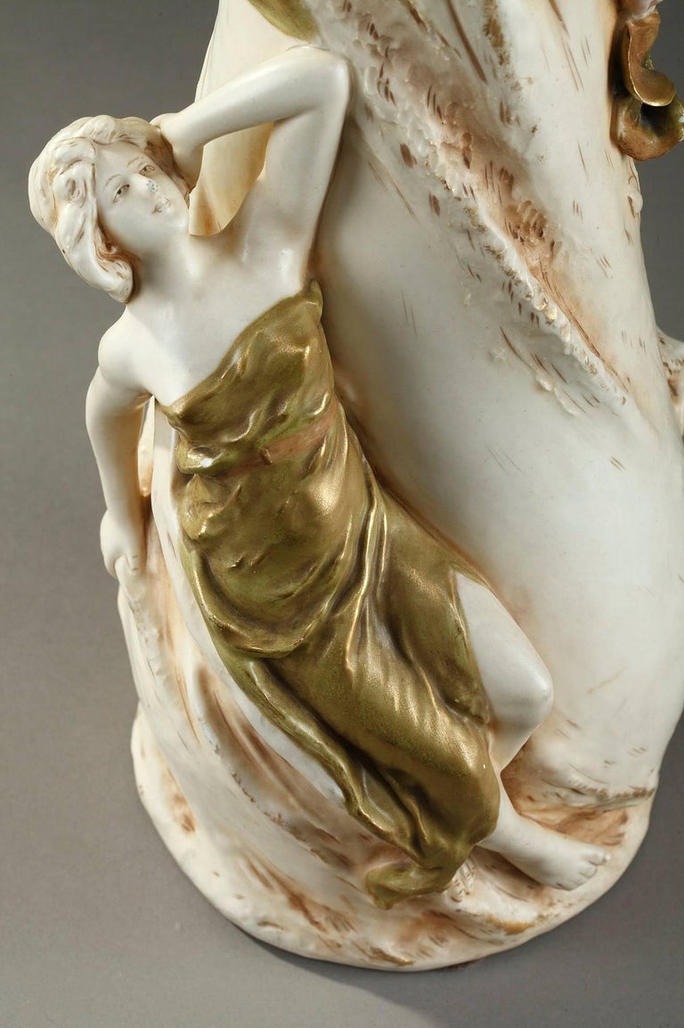 Late 19th Century Pair of Art Nouveau Royal Dux Porcelain Vases at 1stDibs