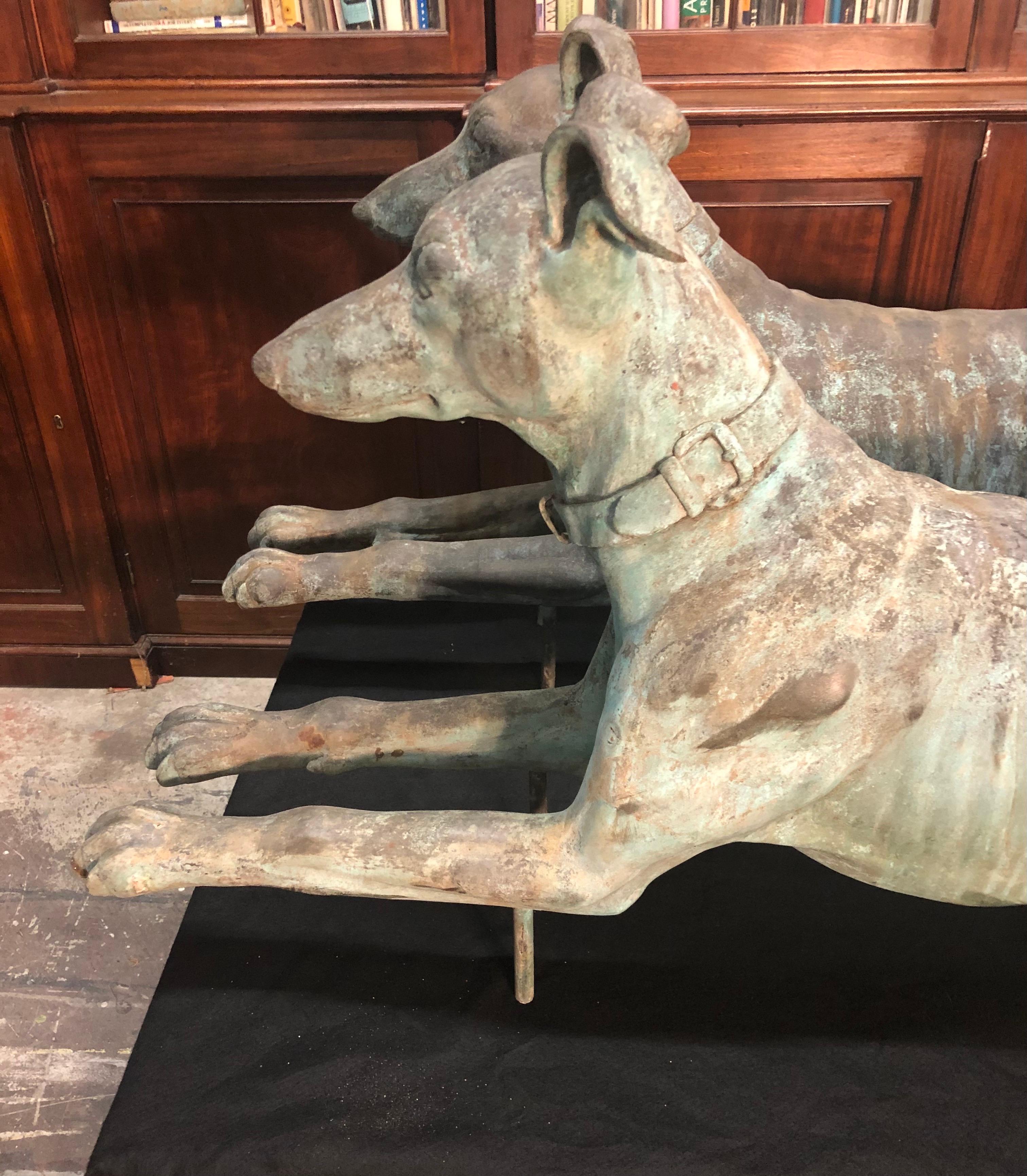 Late 19th Century  Pair Of Bronze Greyhounds 8