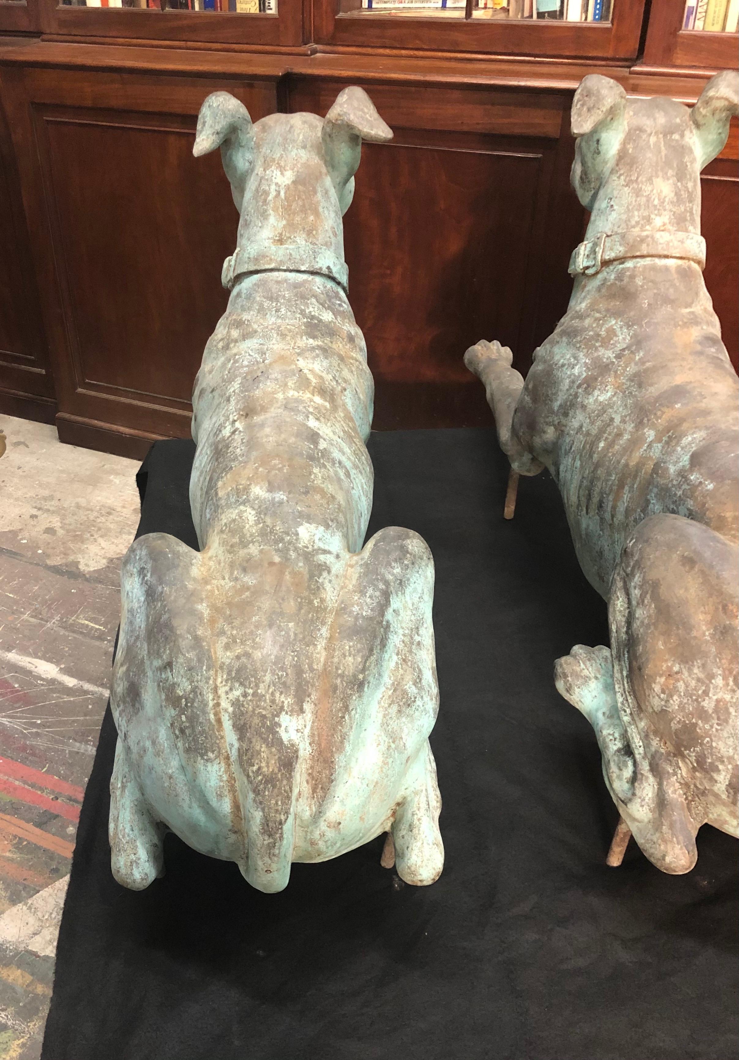 Late 19th Century  Pair Of Bronze Greyhounds 10