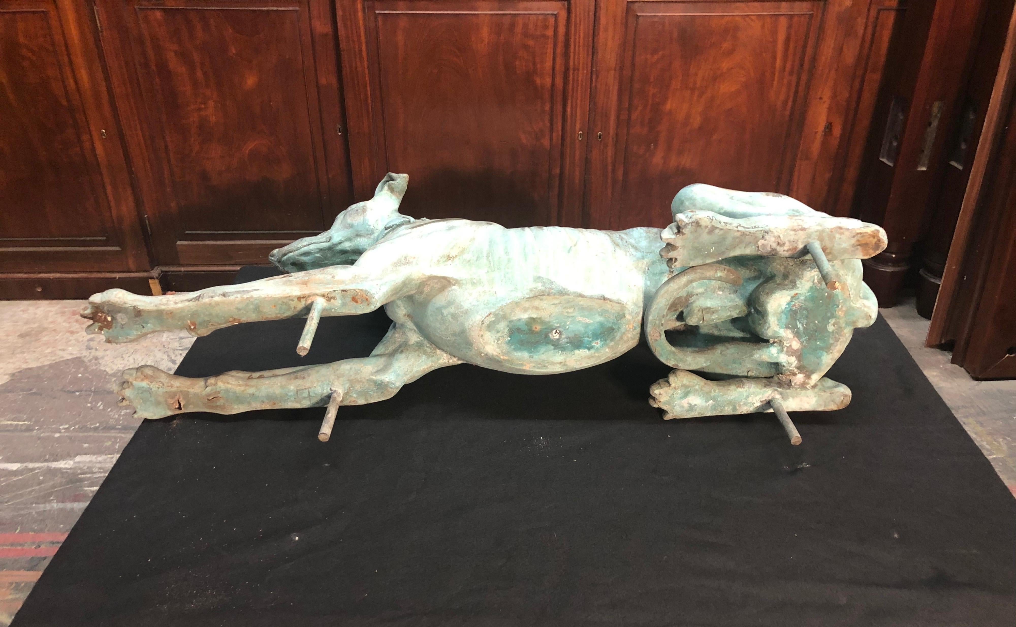 Late 19th Century  Pair Of Bronze Greyhounds 11