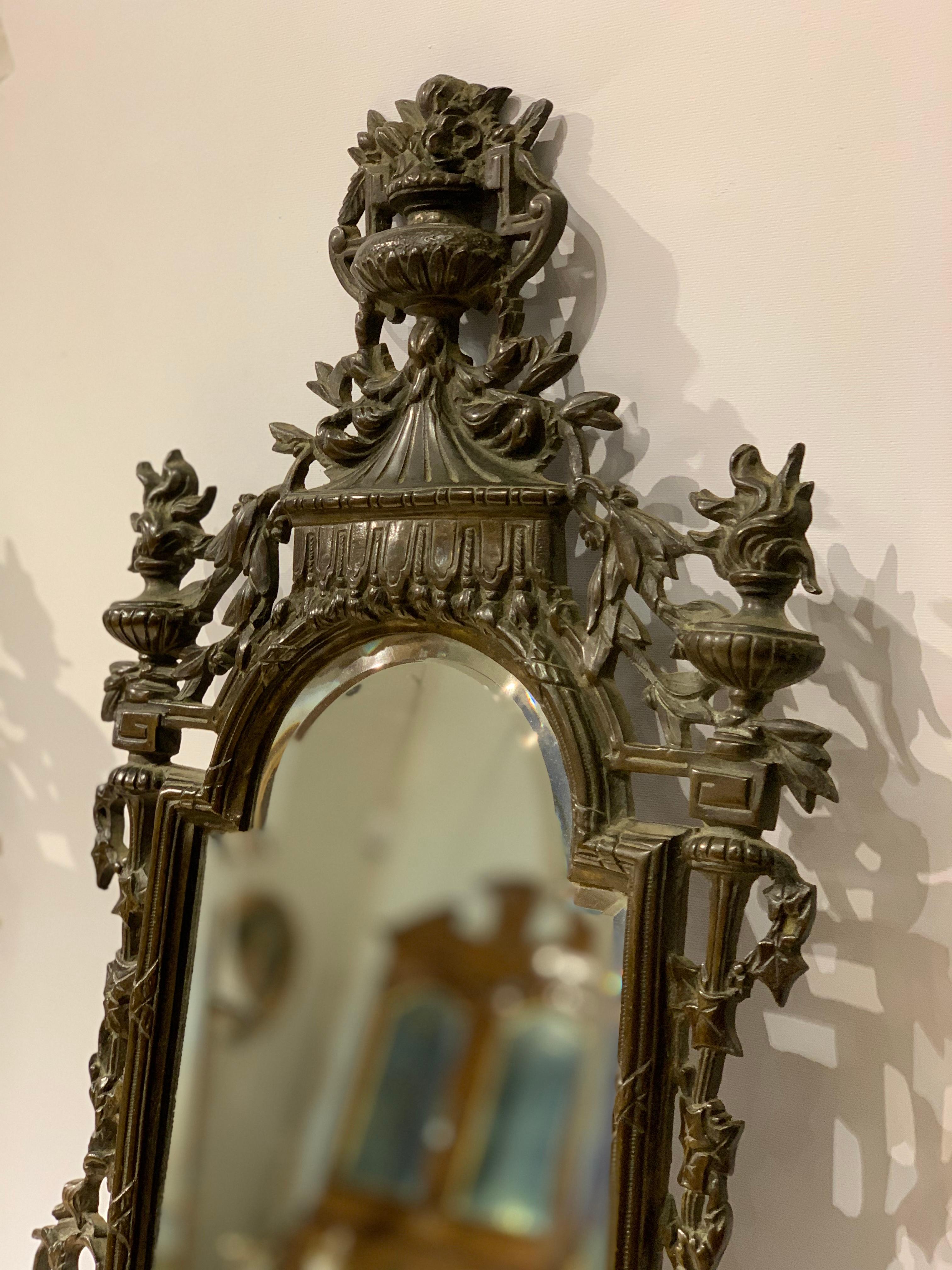 Late 19th Century, Pair of Bronze Mirrors For Sale 6