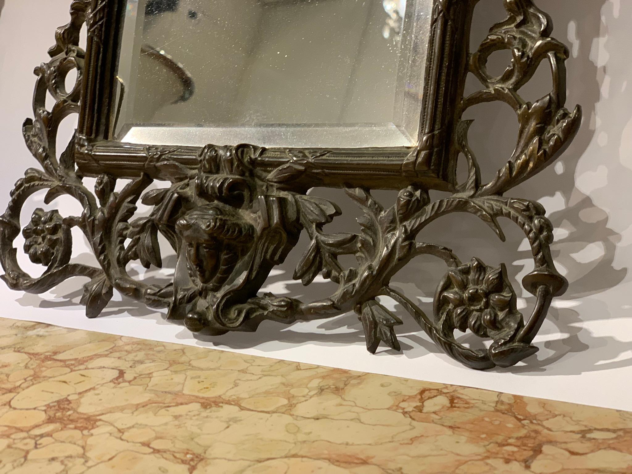 Late 19th Century, Pair of Bronze Mirrors For Sale 7