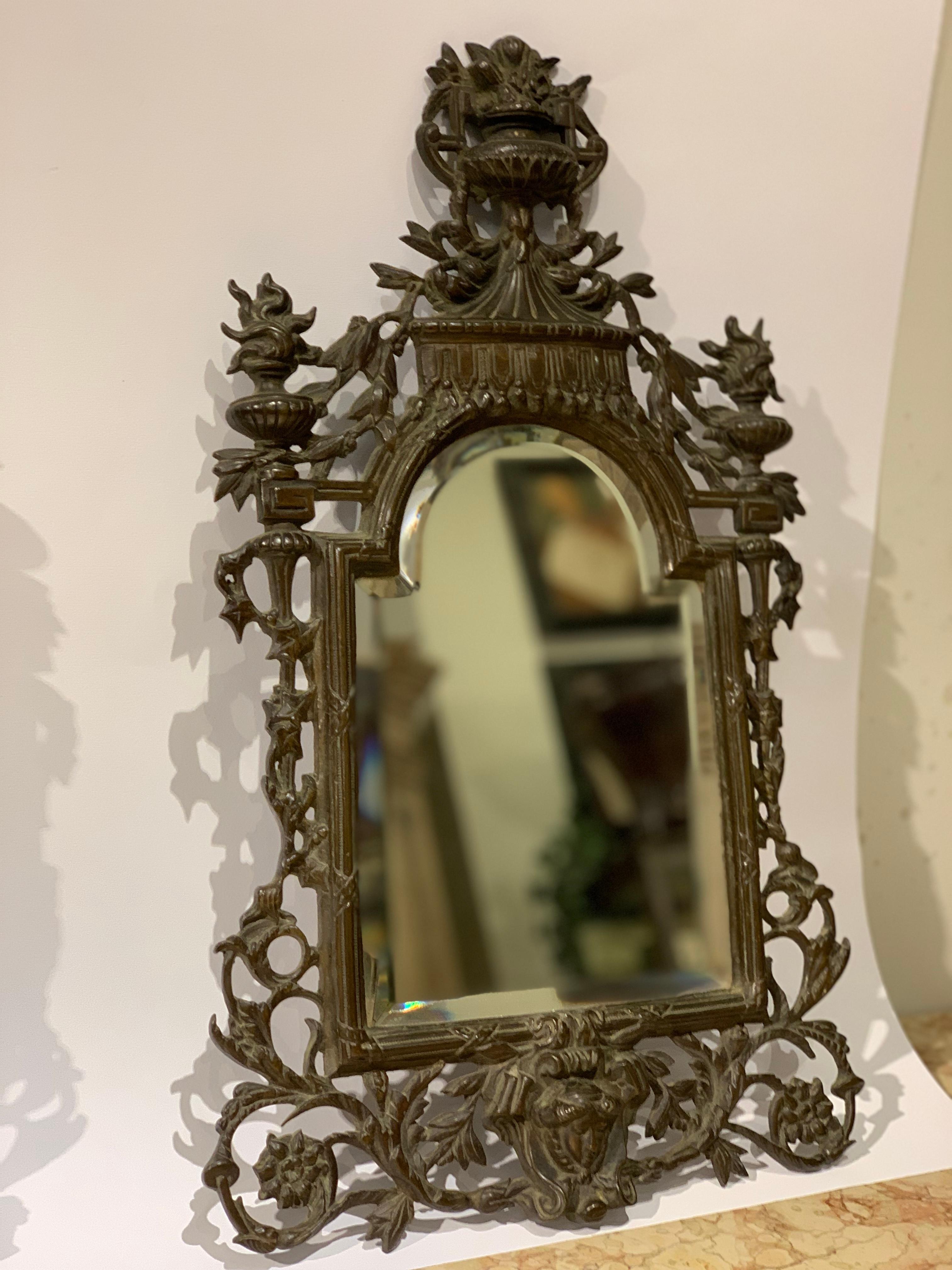 Late 19th Century, Pair of Bronze Mirrors For Sale 1