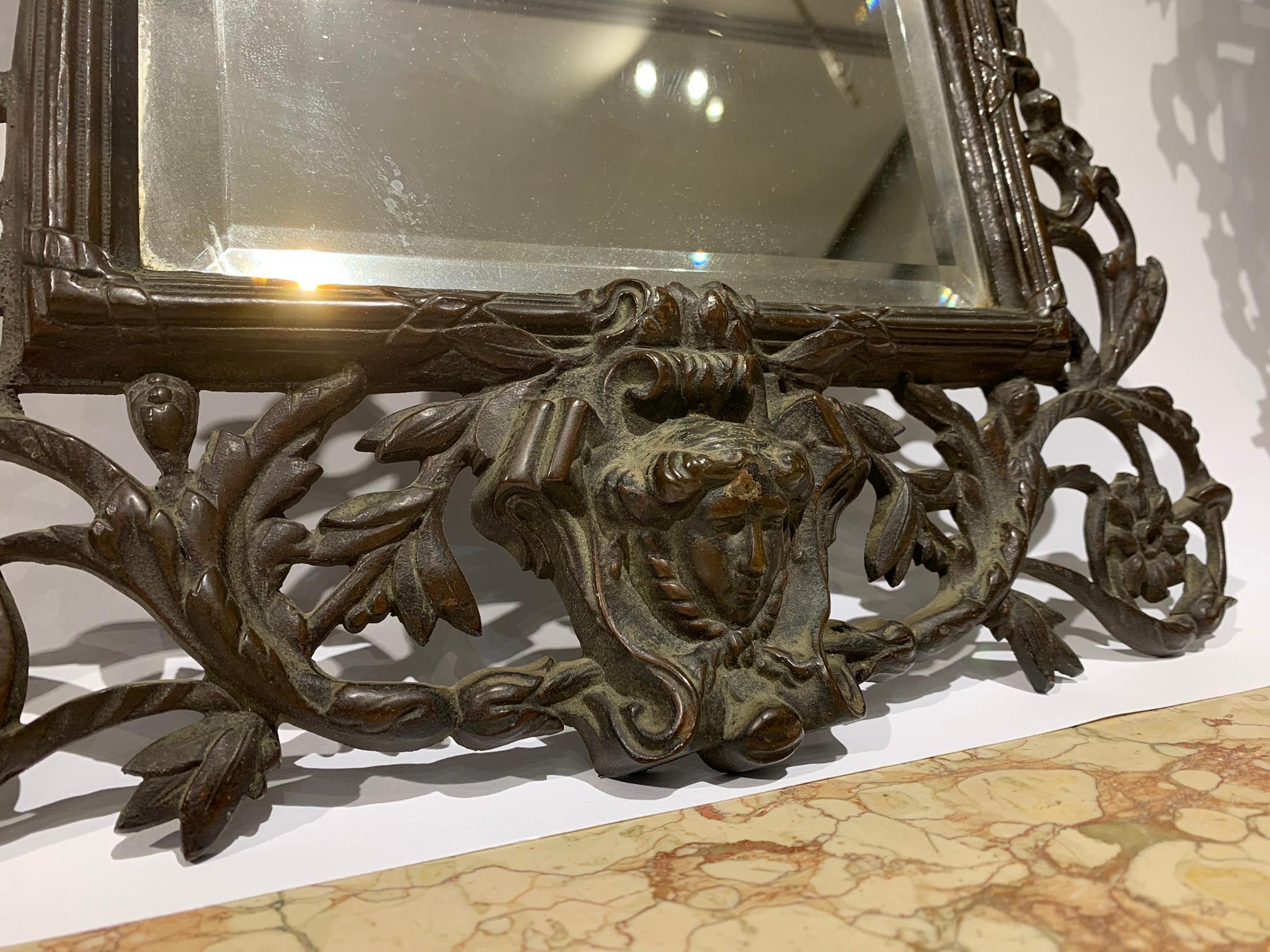 Late 19th Century, Pair of Bronze Mirrors For Sale 3
