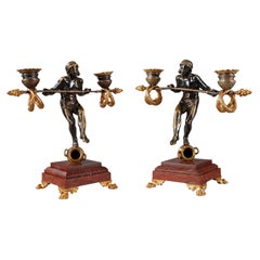Late 19th Century Pair of Candlesticks by Emile Carlier