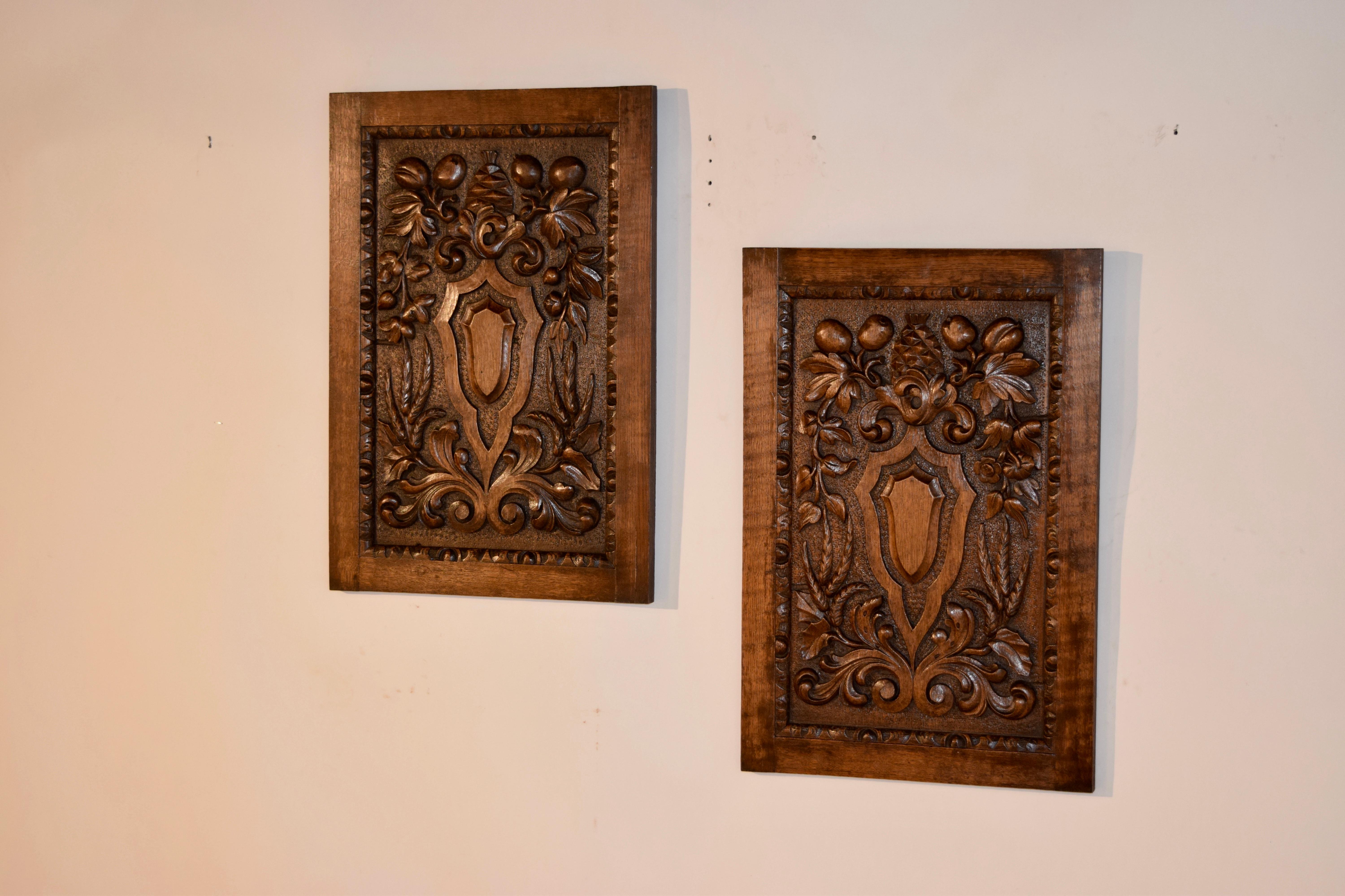 Napoleon III Late 19th Century Pair of Carved Panels
