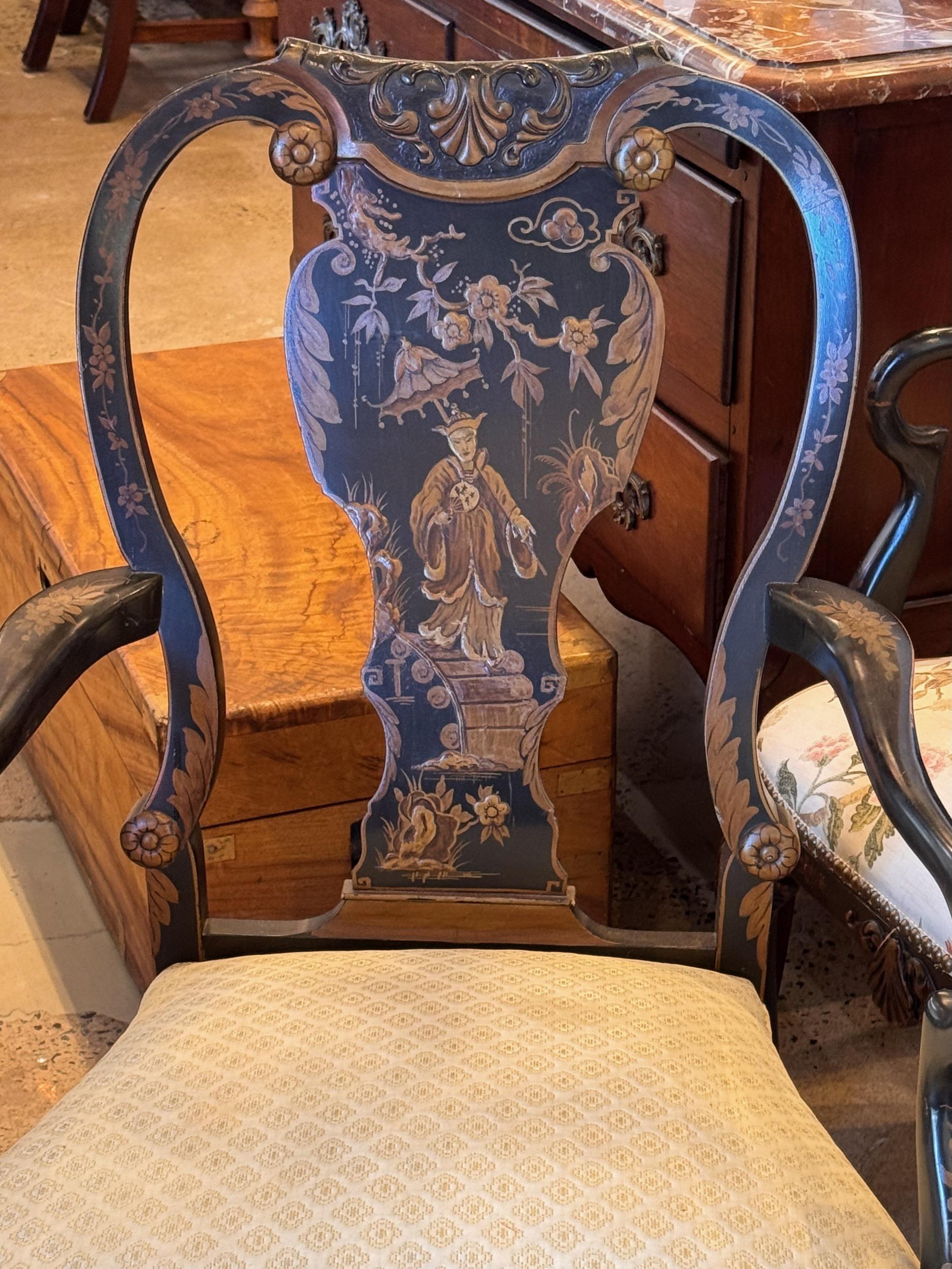 XIXe siècle Paire de chaises asiatiques Chinoiserie de la fin du 19ème siècle en vente