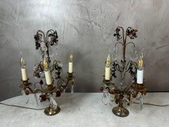 Late 19th century Pair of Crystal and Bronze Candelabras, 1890s