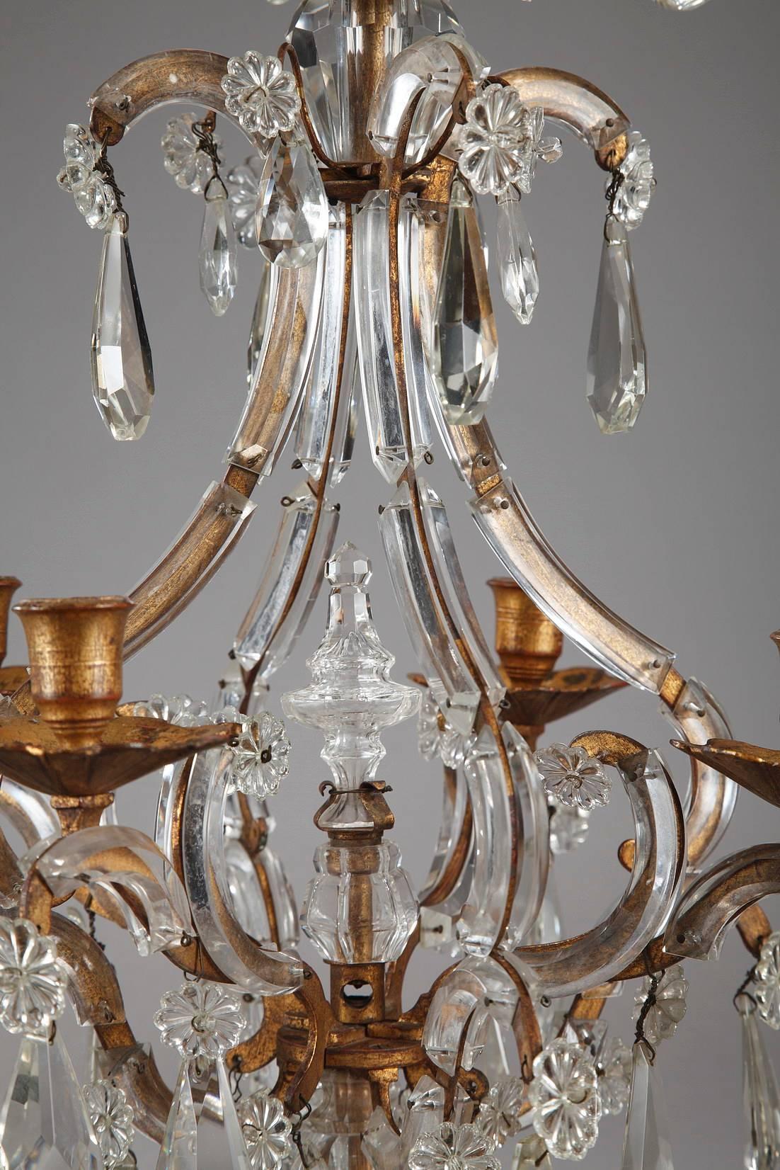 Late 19th Century Pair of Crystal and Gilt Bronze Candelabra 2