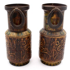 Late 19th Century Pair of Egyptian Revival Canopic Urns