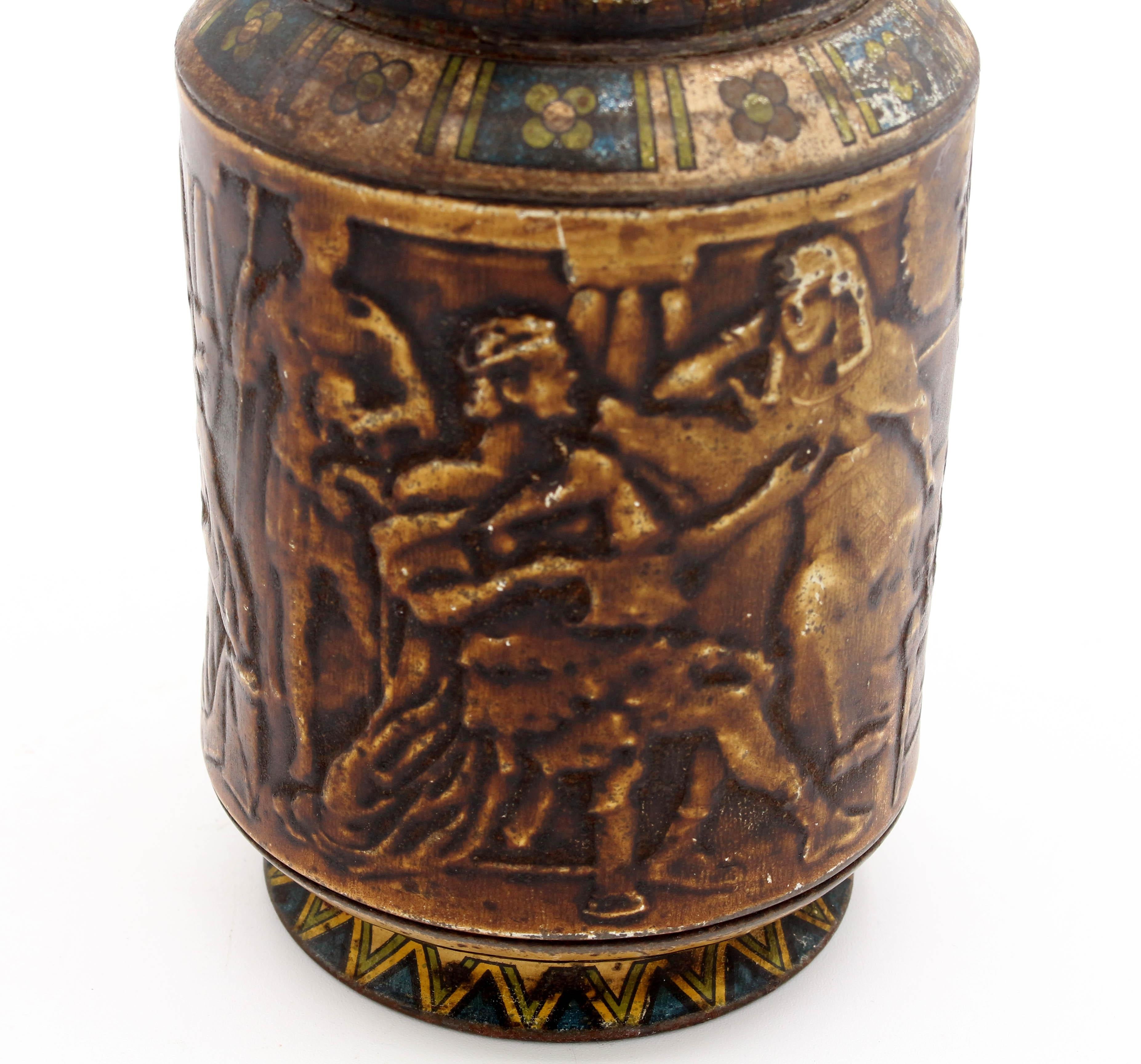 Metal Late 19th Century Pair of Egyptian Revival Canopic Urns For Sale