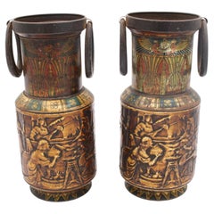 Late 19th Century Pair of Egyptian Revival Canopic Urns