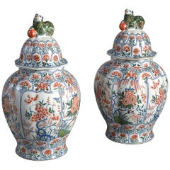 Late 19th Century Pair of Faience Pottery Vases