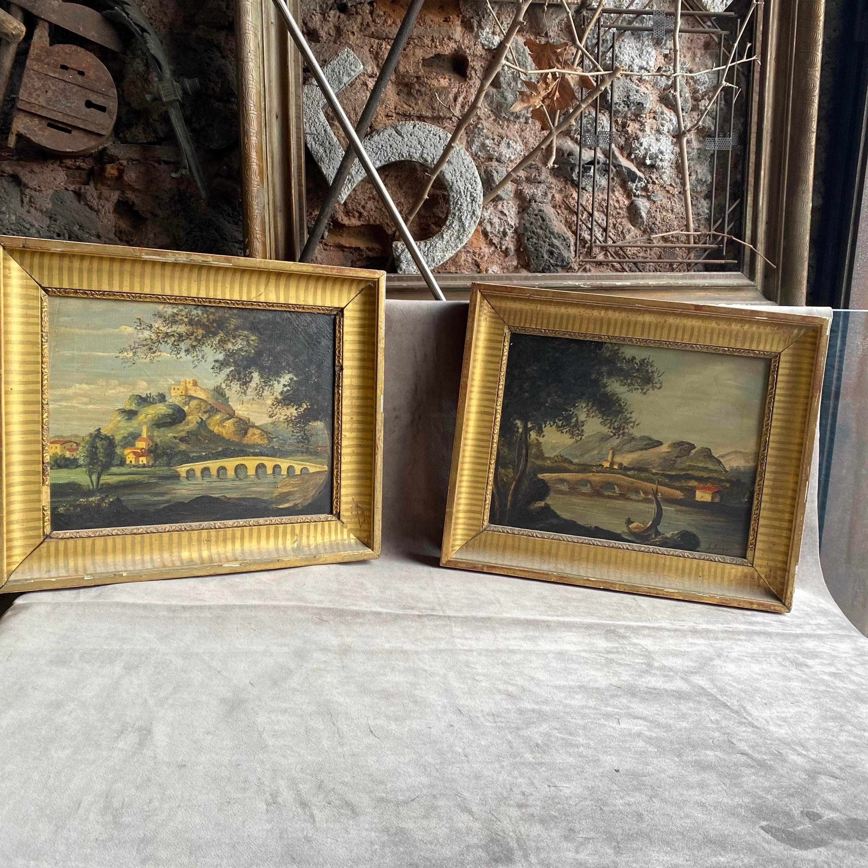 Late 19th Century Pair of Framed Oil on Canvas English Landscapes 3