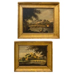 Late 19th Century Pair of Framed Oil on Canvas English Landscapes