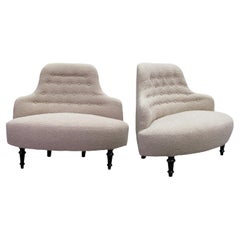 Paire de fauteuils de style baroque français de la fin du 19e siècle, nouvellement Upholstering
