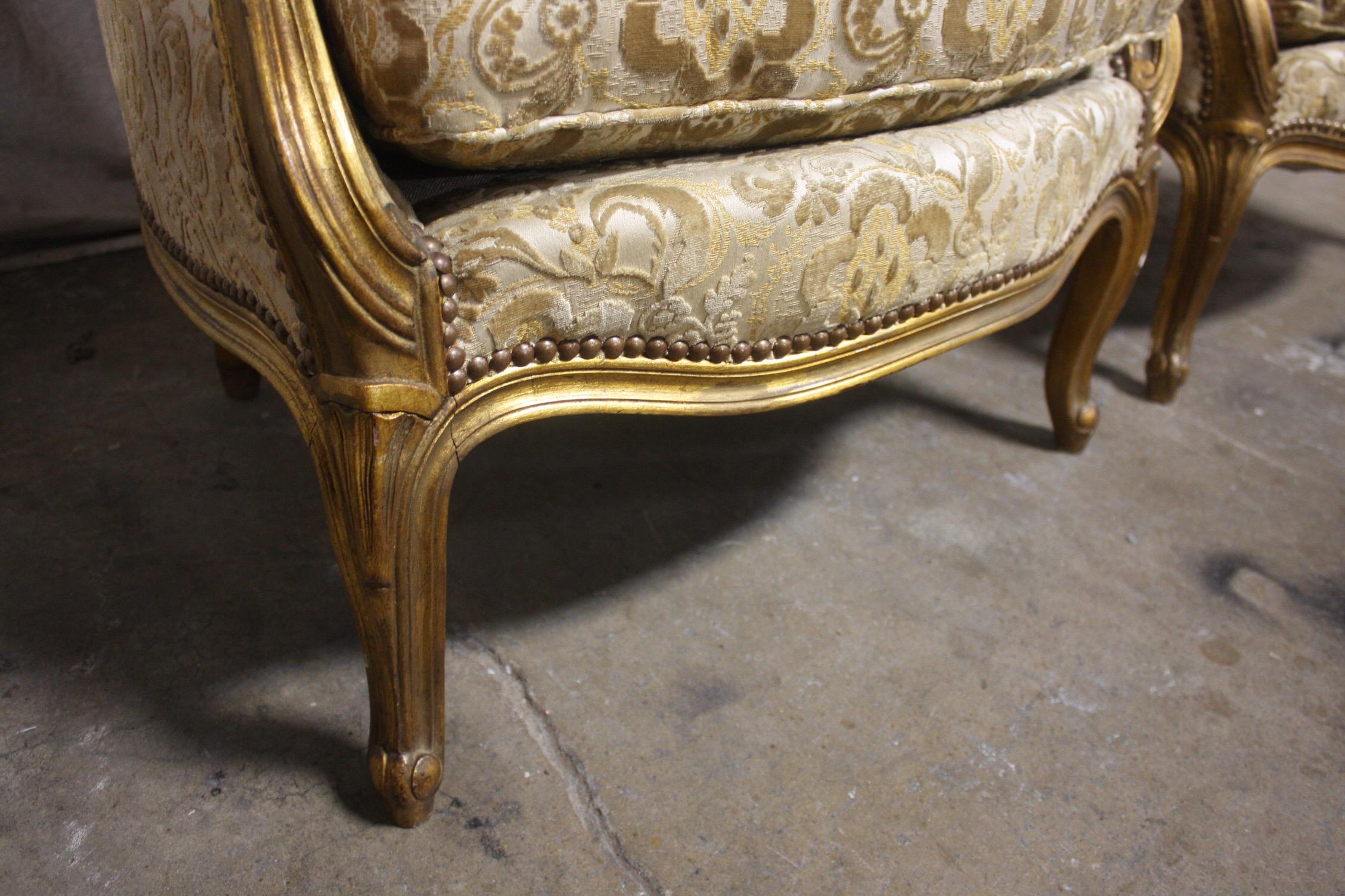 Late 19th Century Pair of French Bergere Chairs 3