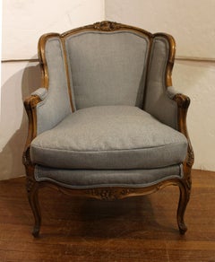 Late 19th Century Pair of French Bergères à Oreilles Chairs