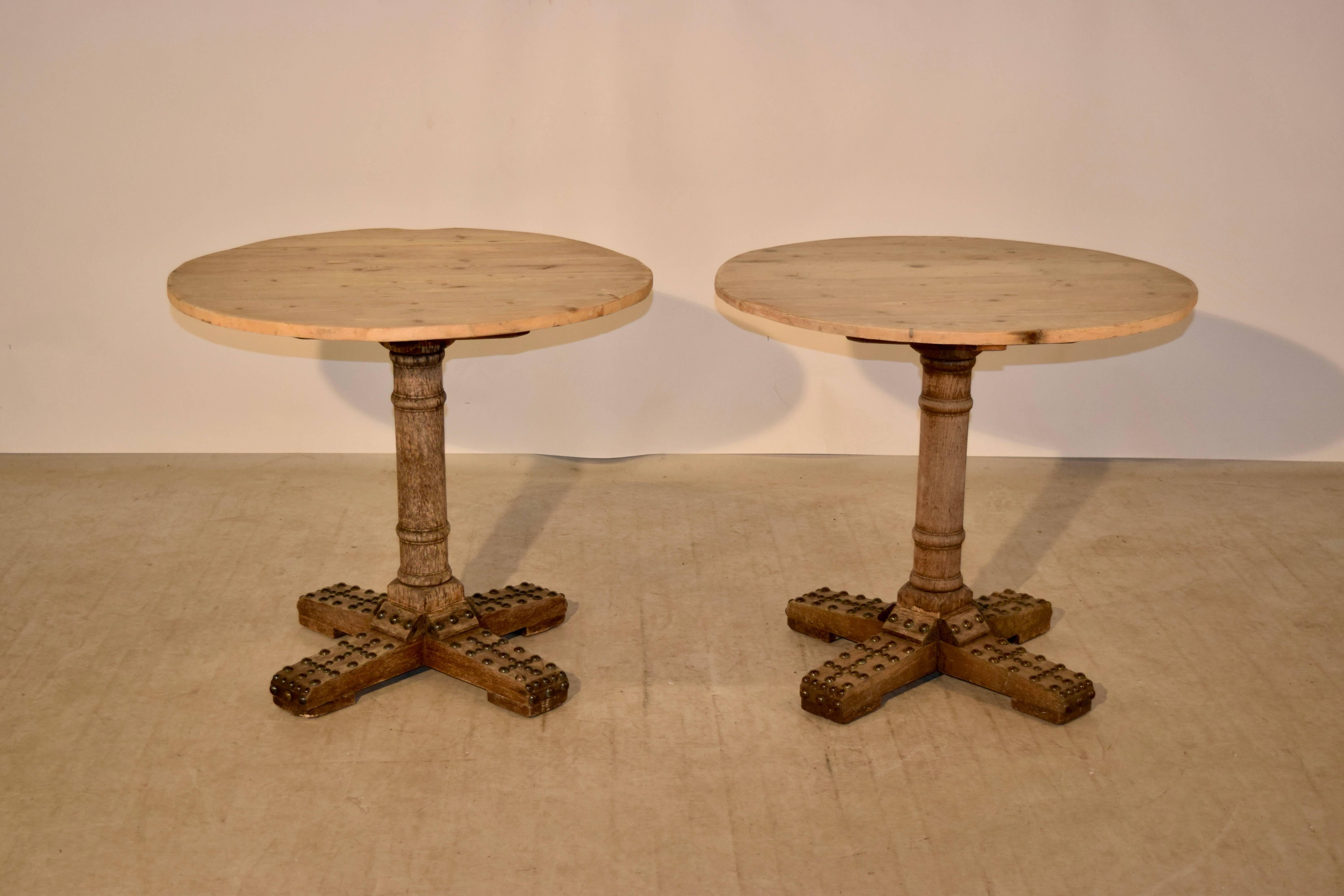 Rustic Late 19th Century Pair of French Cafe Tables