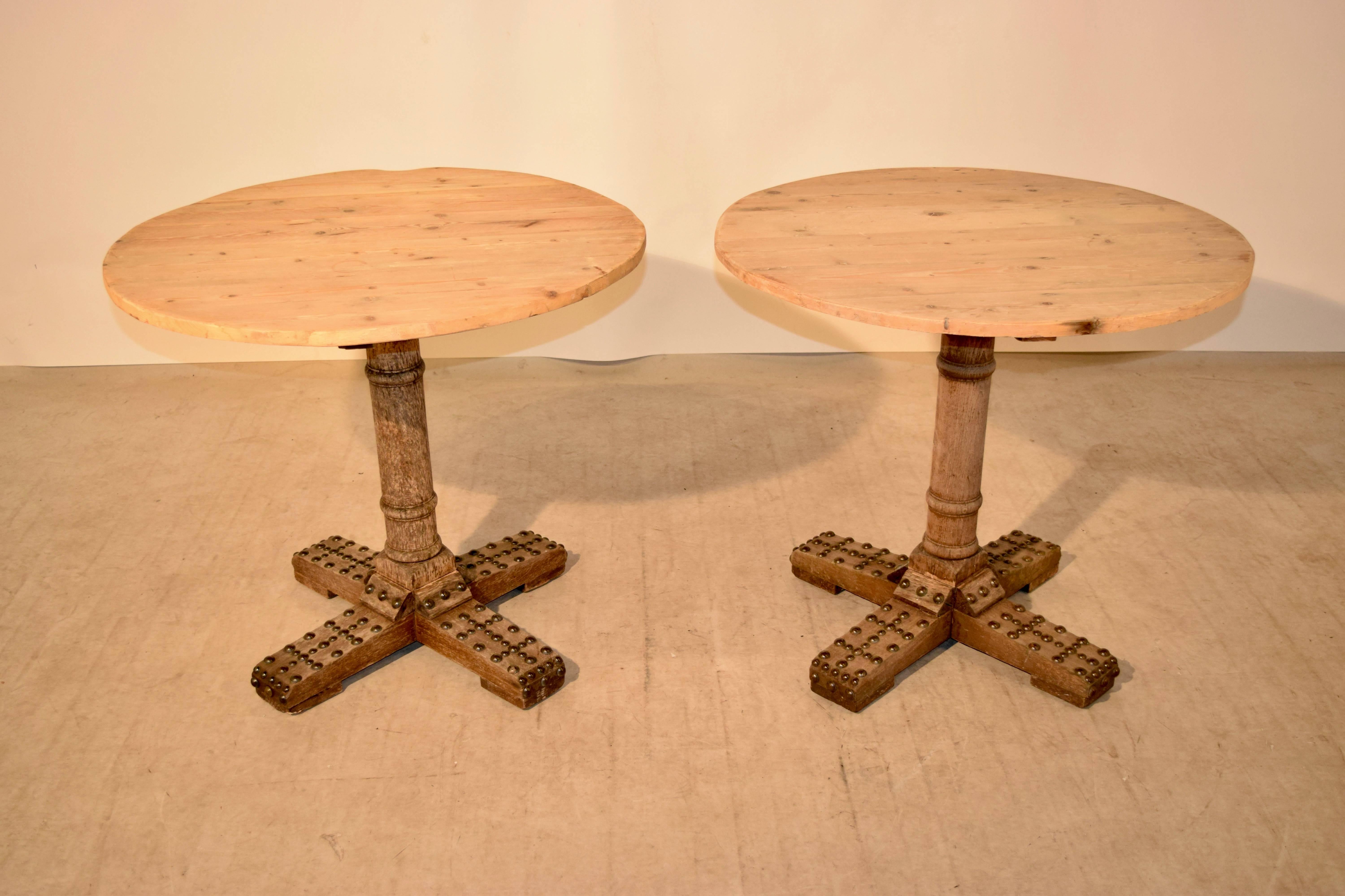 Late 19th Century Pair of French Cafe Tables In Good Condition In High Point, NC