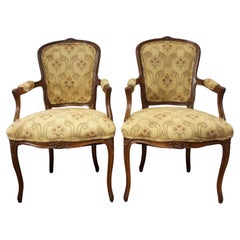 Late 19th Century Pair of French Louis XV Style Fauteuil