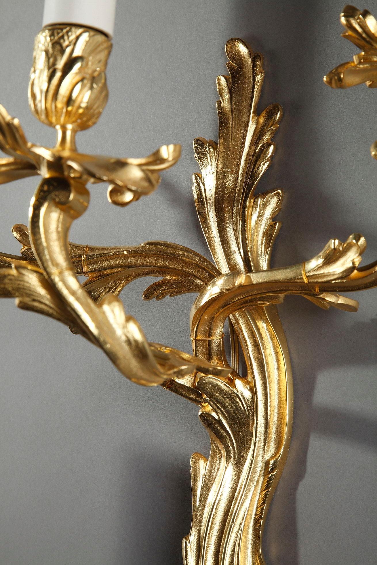 Late 19th Century Pair of French Wall Sconces in Louis XV Style 6