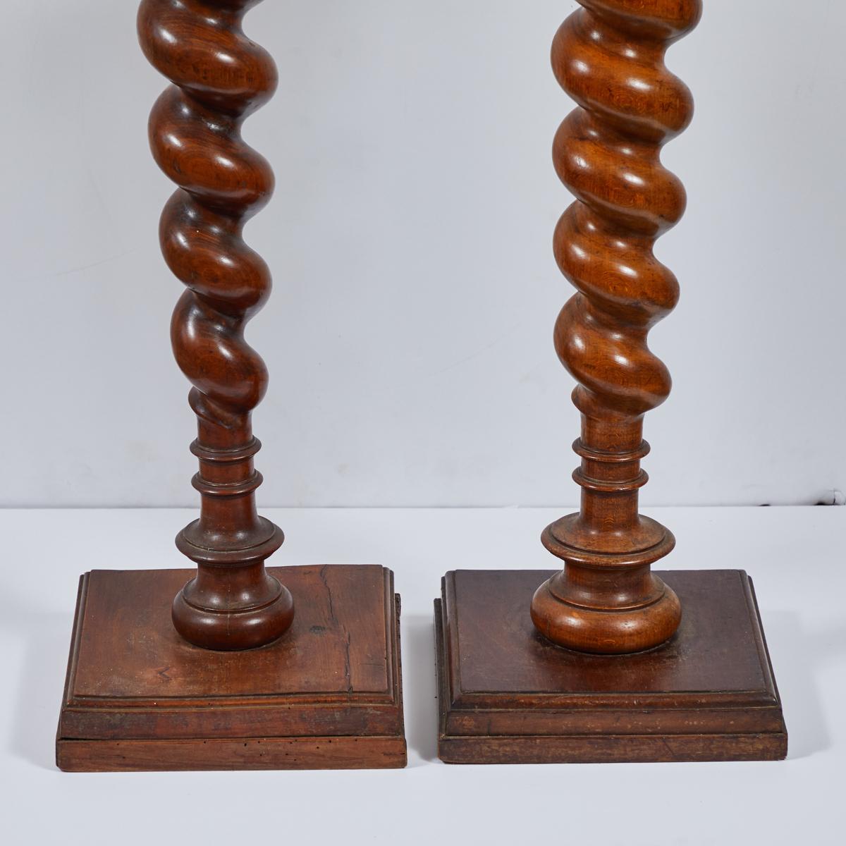 Late Victorian Late 19th Century Pair of French Wooden Turned Stands