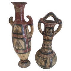 Late 19th Century Pair of Hand Crafted and Hand Painted Kabyle Jars