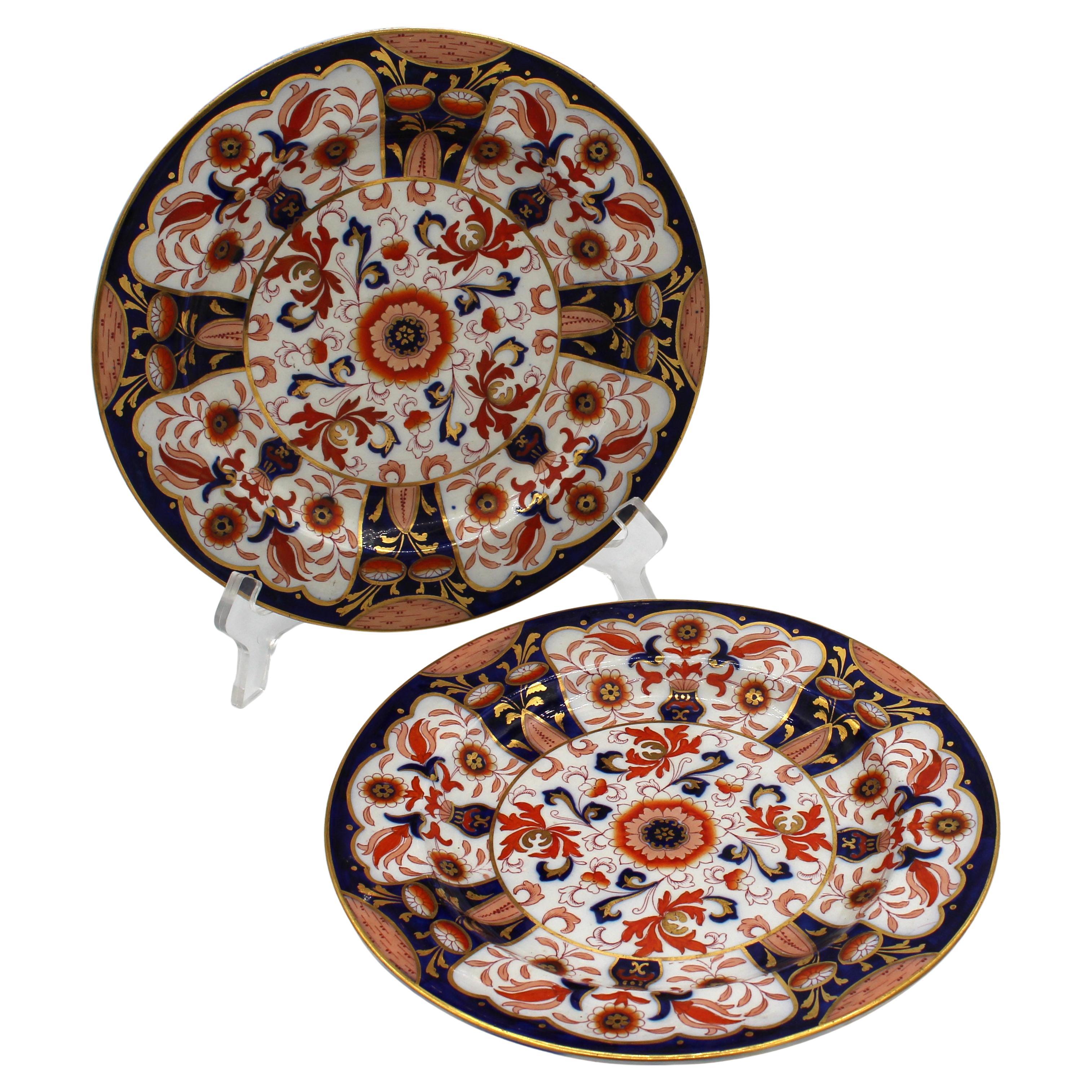 Late 19th Century Pair of Ironstone Plates by Ashworth Brothers