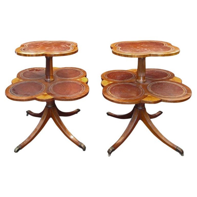 Late 19th Century Pair of J.B. Van Sciverdel Mahogany Small Tables For