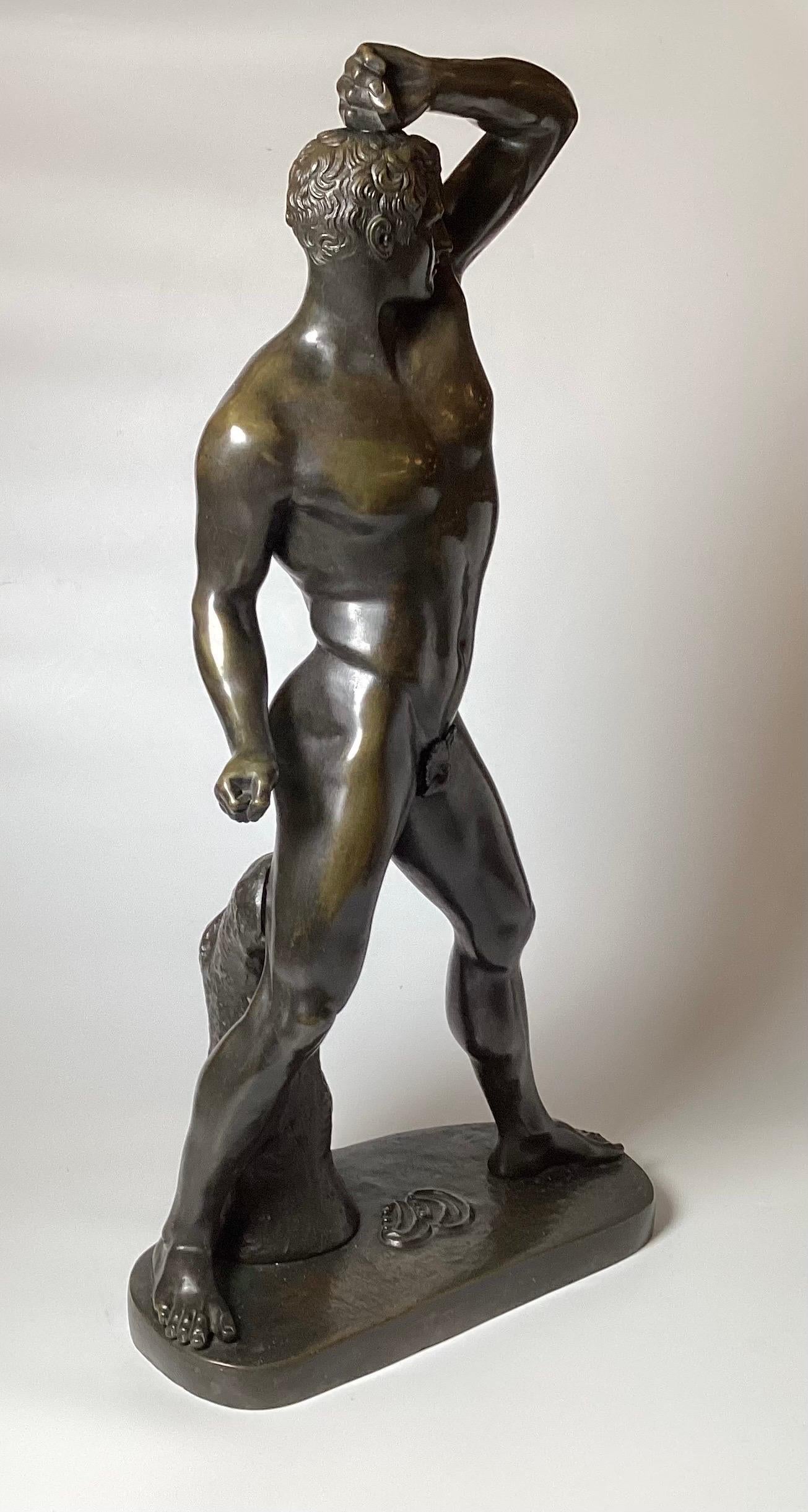 Late 19th Century Pair Of Large Bronze Male Greek Wrestlers- Creugas & Damoxenos For Sale 7