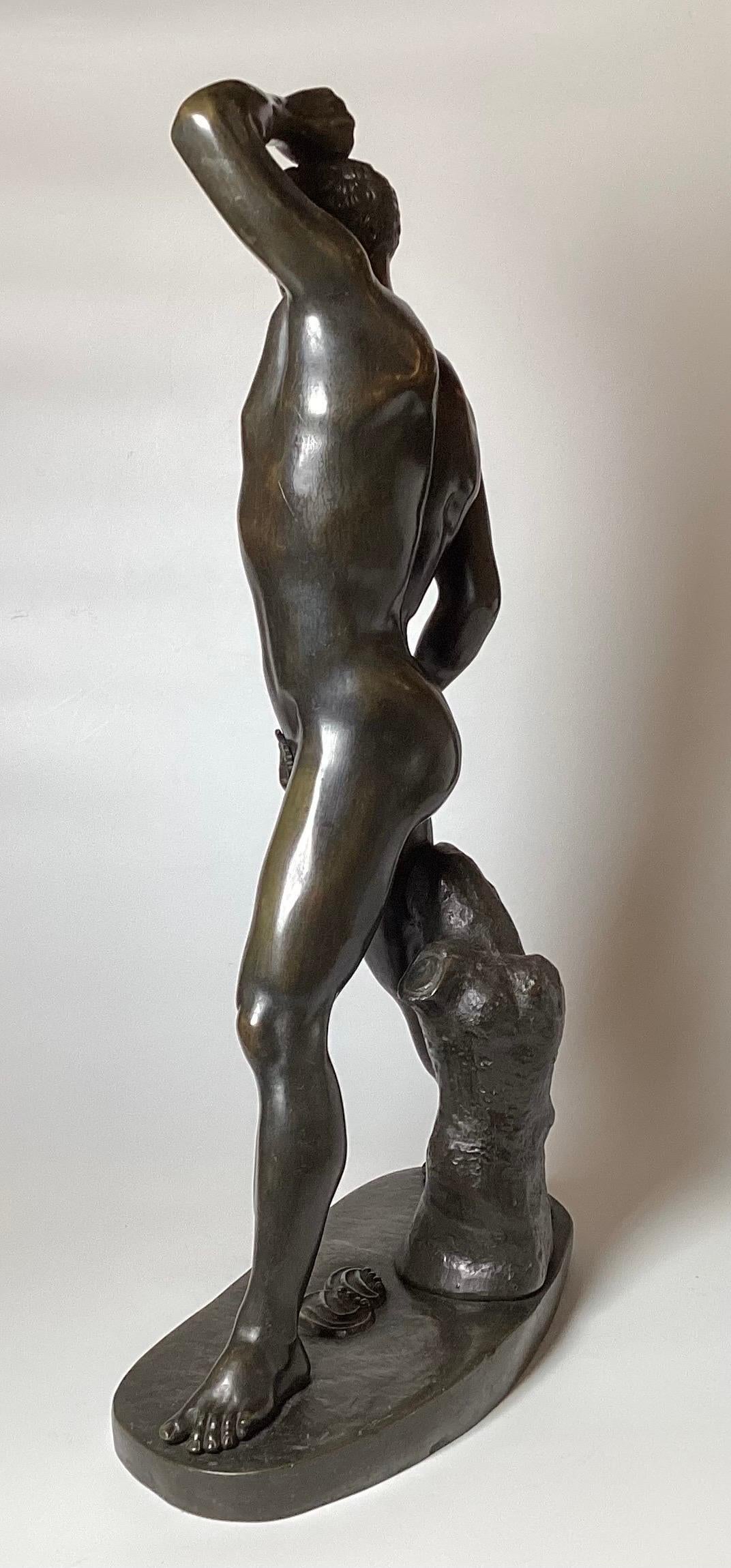 Late 19th Century Pair Of Large Bronze Male Greek Wrestlers- Creugas & Damoxenos For Sale 10