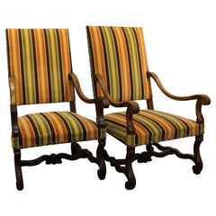 Late 19th Century Pair of Louis XIV Style Fauteuils 'Open Arm Chairs'
