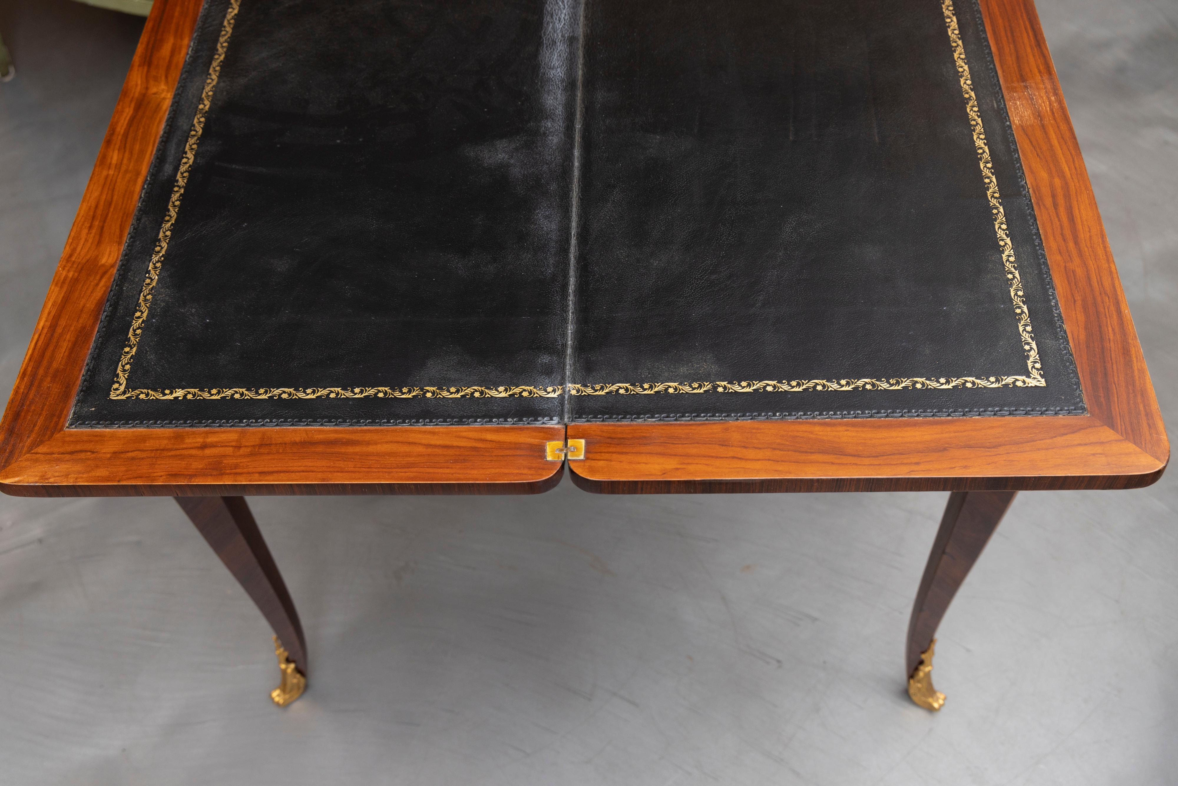 Marquetry Late 19th Century Louis XV Style Game Tables, Pair available For Sale