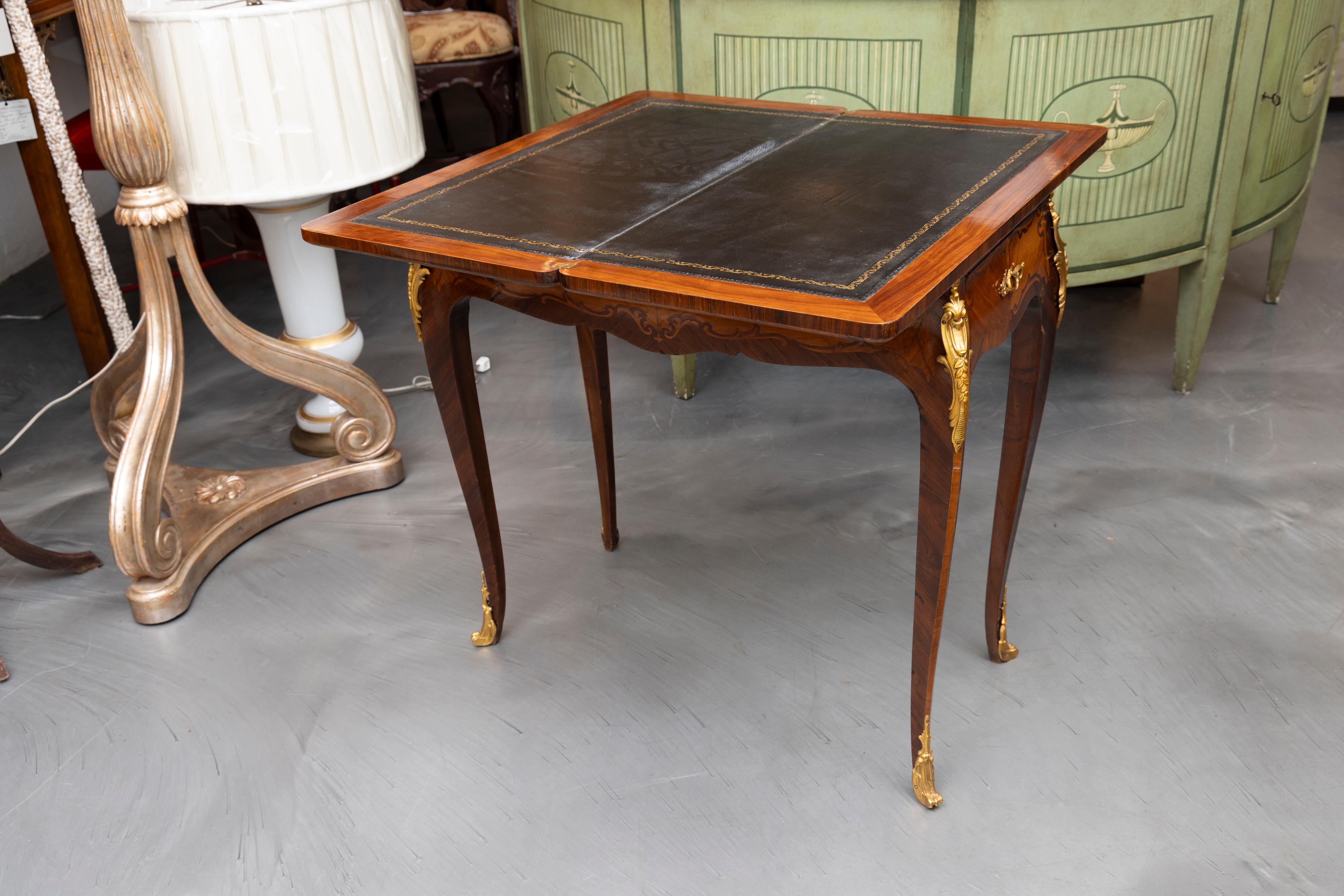 Late 19th Century Louis XV Style Game Tables, Pair available In Good Condition For Sale In WEST PALM BEACH, FL