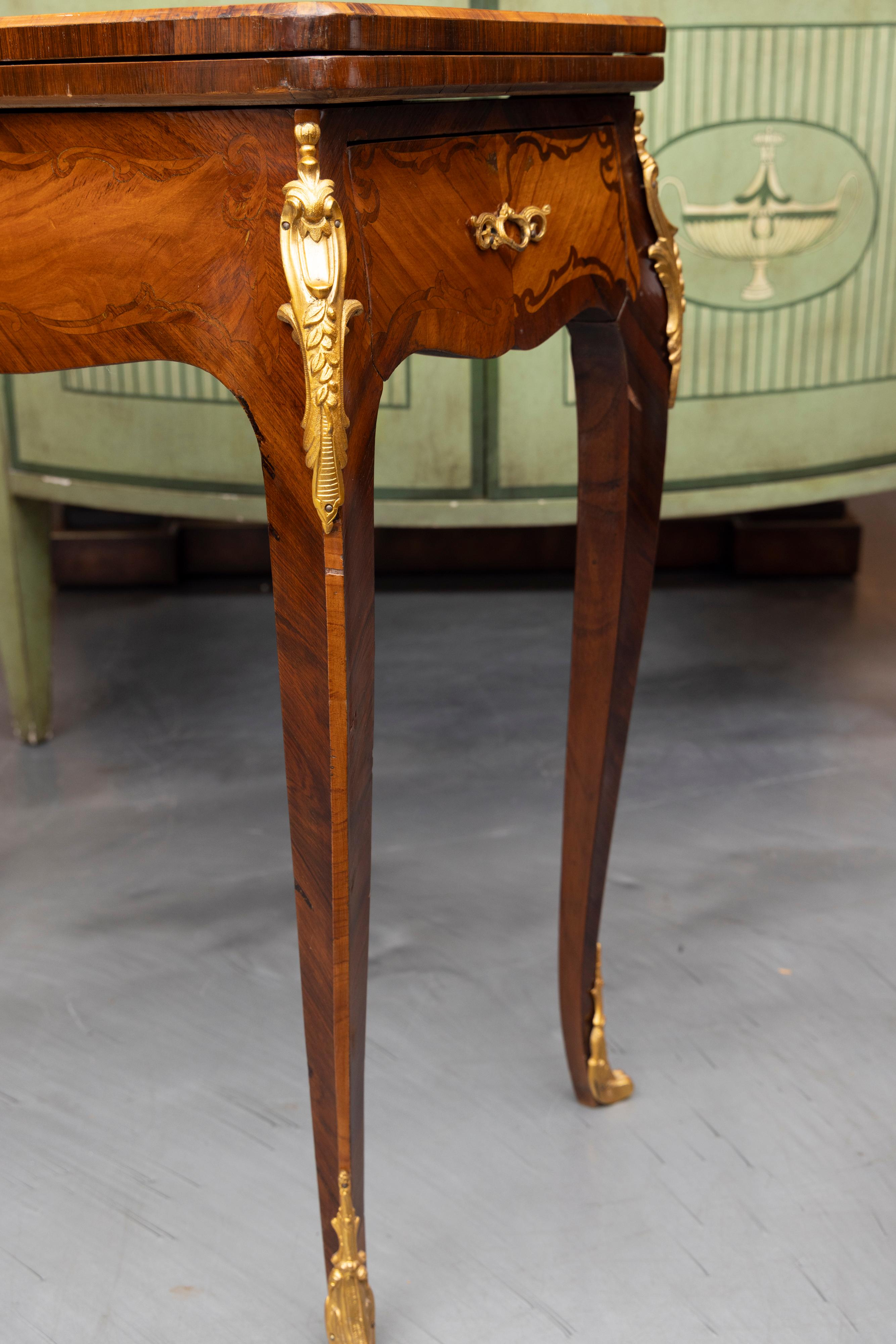 Ormolu Late 19th Century Louis XV Style Game Tables, Pair available For Sale