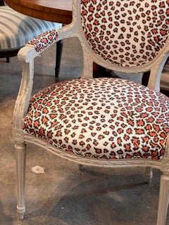 Late 19th Century Pair of Louis XVI Style Painted Arm Chairs