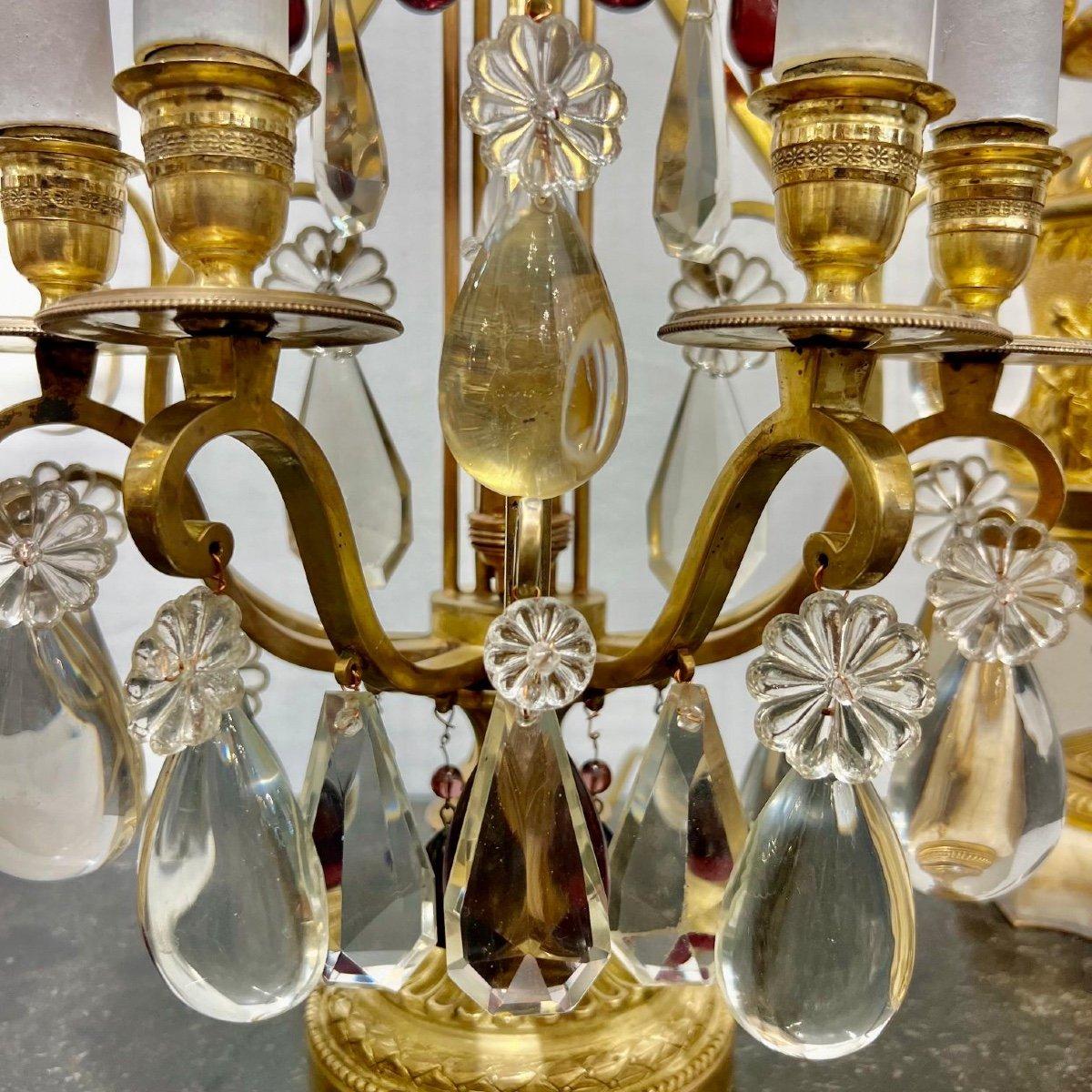 Late 19th Century Pair of Lyre Shaped Four-Light Candelabras For Sale 4