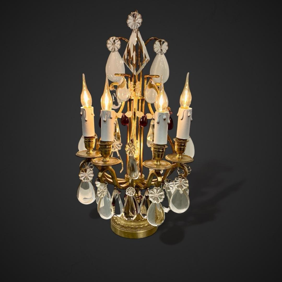 Late 19th Century Pair of Lyre Shaped Four-Light Candelabras For Sale 1