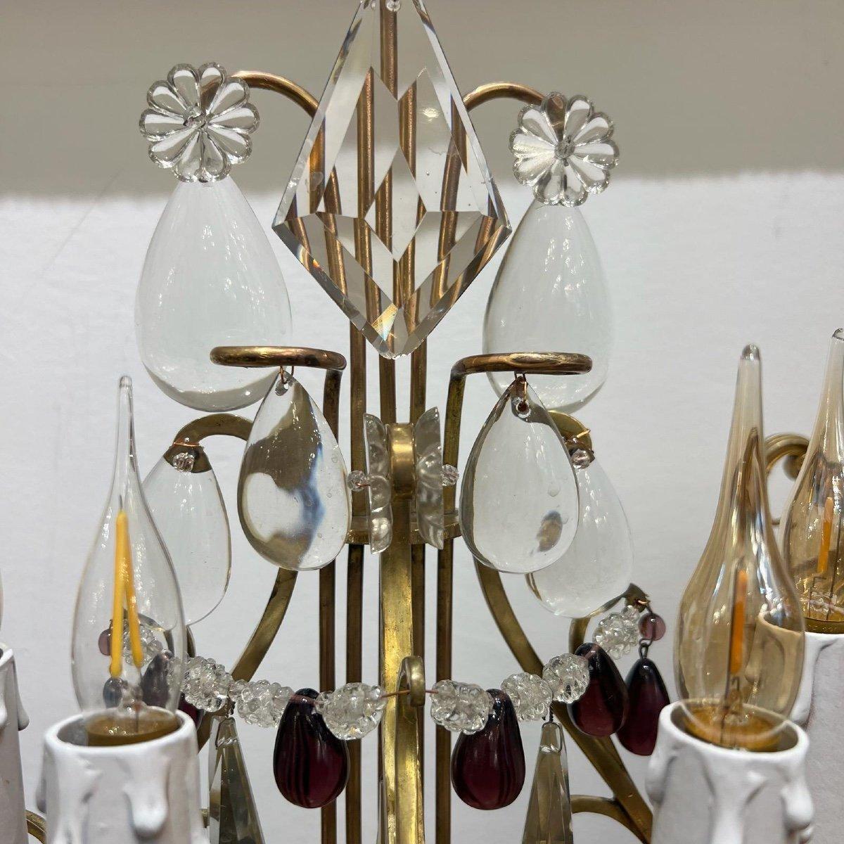 Late 19th Century Pair of Lyre Shaped Four-Light Candelabras For Sale 2