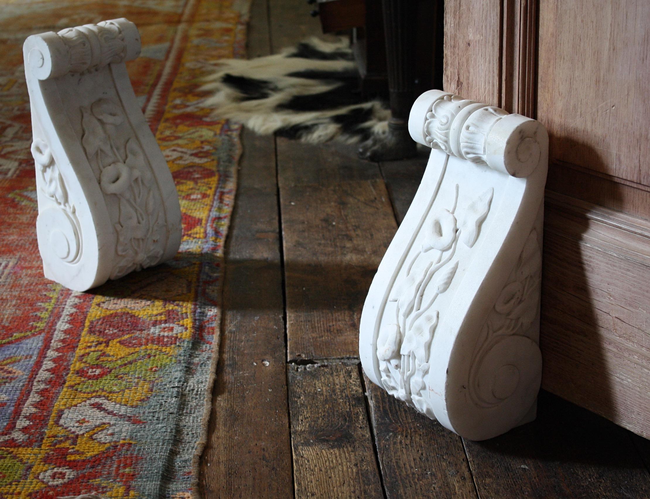 Late 19th Century Pair of Marble Fire Surround Corbels Door Stops  2