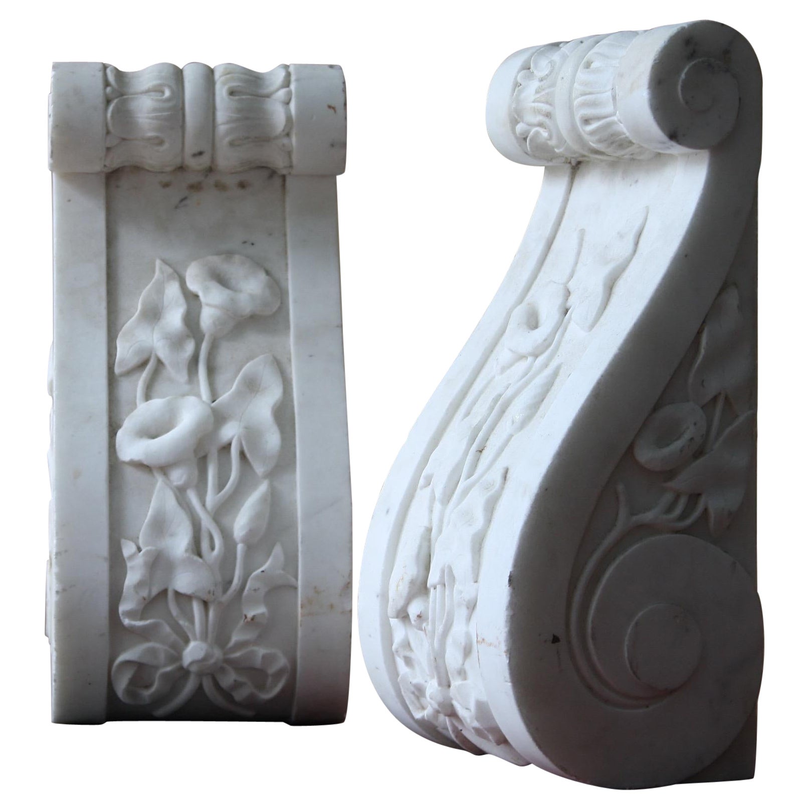 Late 19th Century Pair of Marble Fire Surround Corbels Door Stops