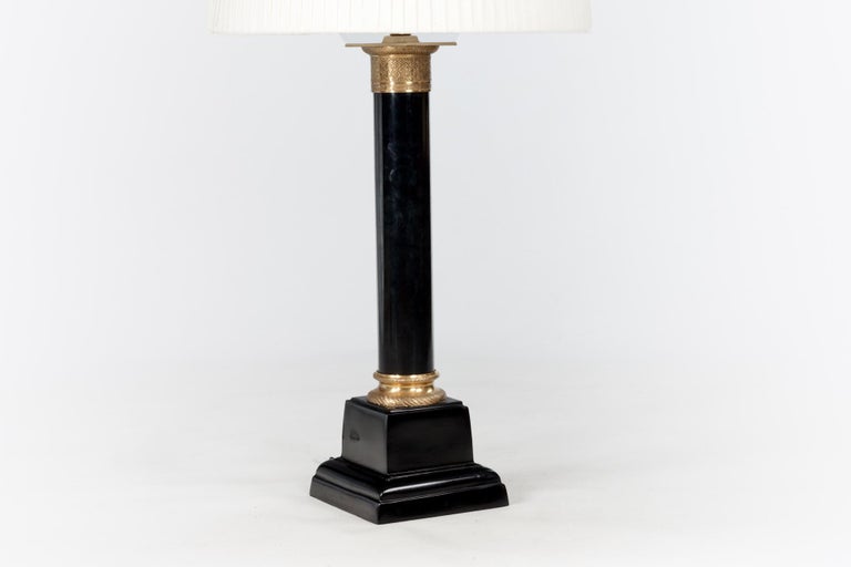 Late 19th Century, Pair of Metal Column Table Lamps For Sale at 1stDibs