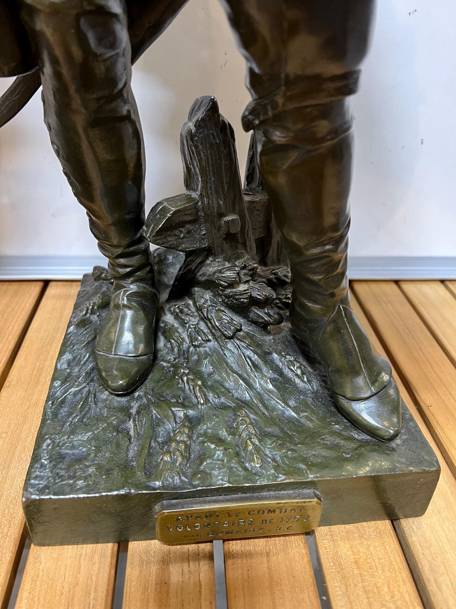 Coppia di soldati militari in bronzo della fine del XIX secolo di Etienne Henri Dumaige in vendita 1