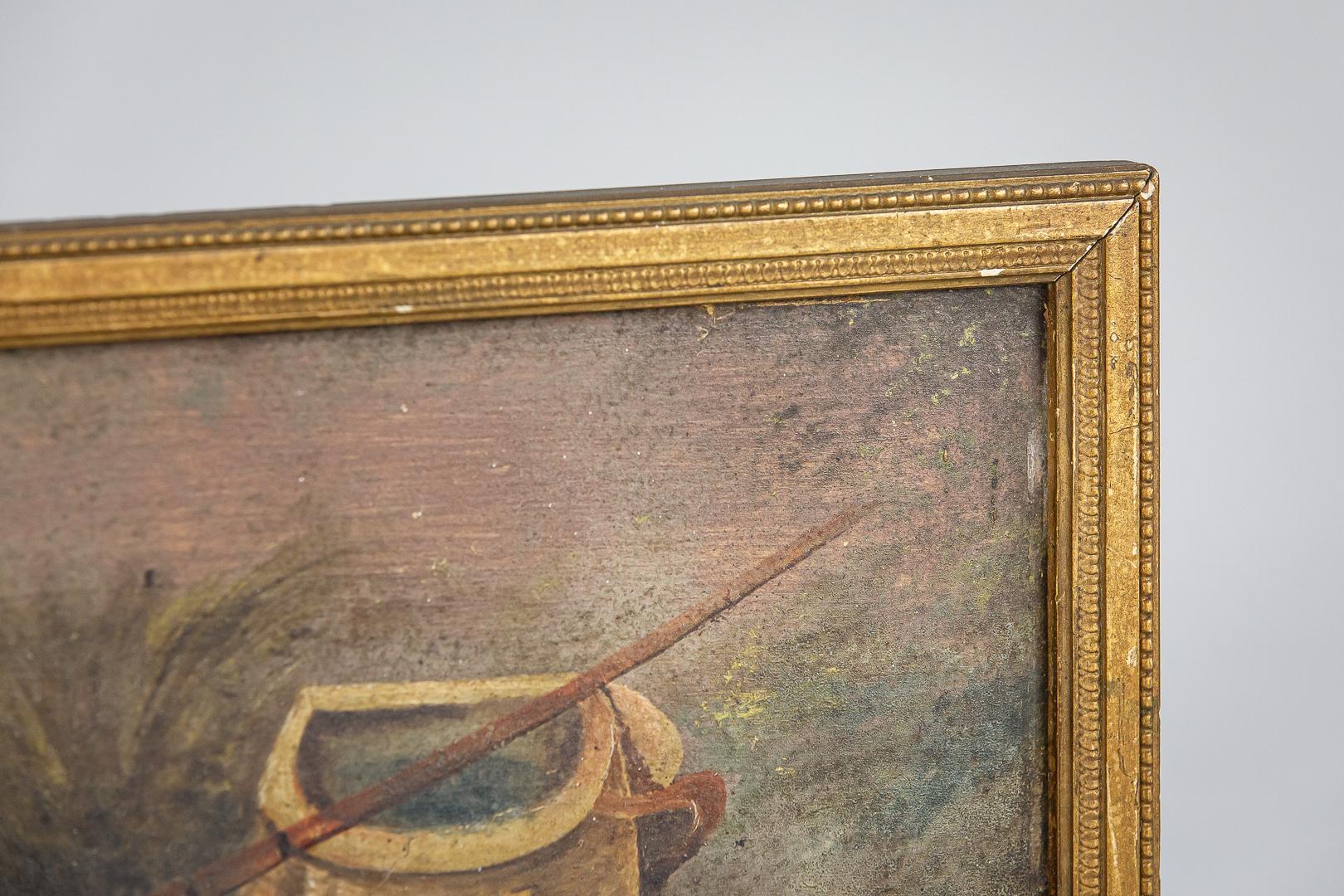 Paire de peintures anglaises naïves de la fin du XIXe siècle à l'huile sur panneau - Trout de rivière 5