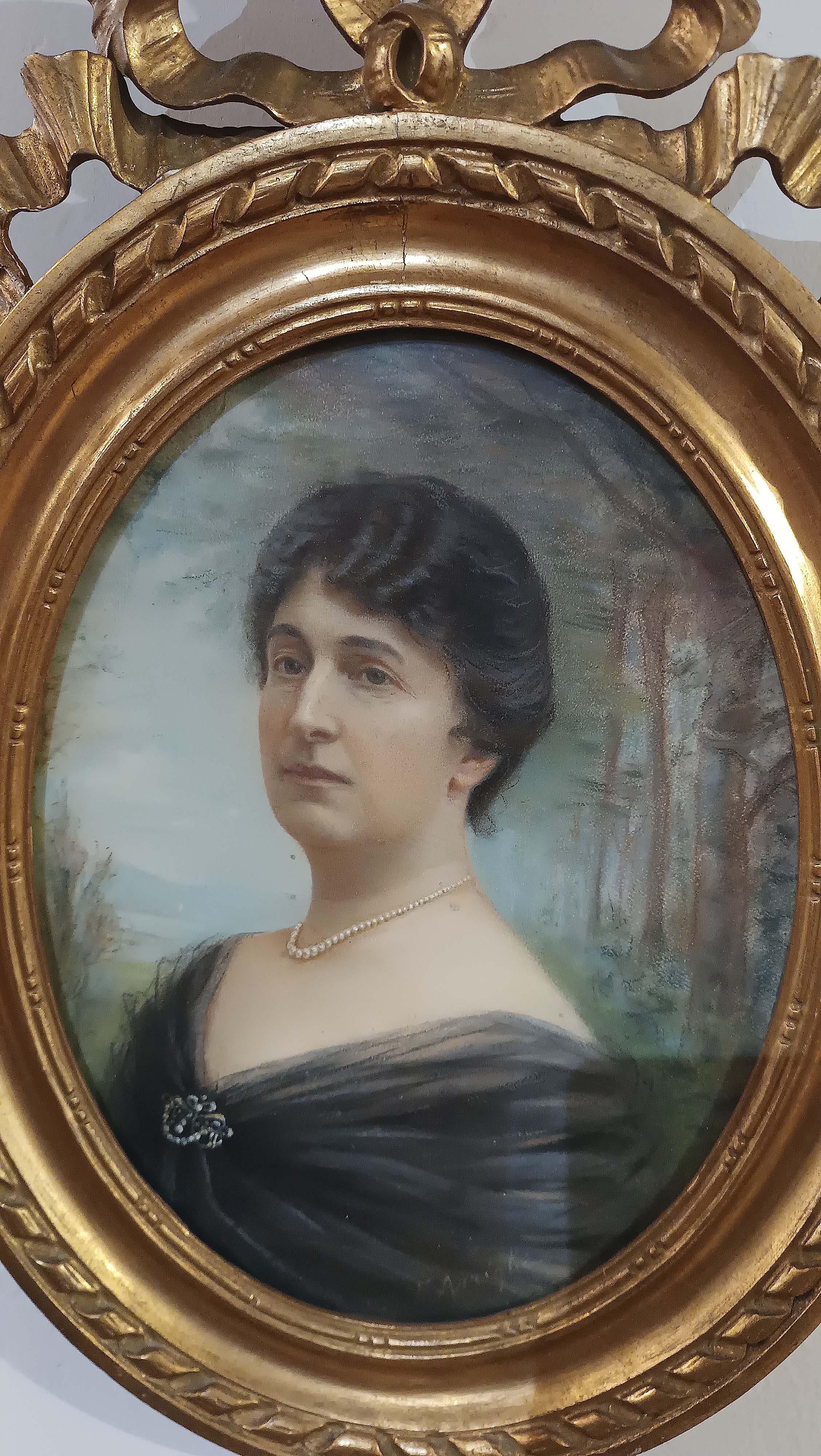 SPÄTES 19. JAHRHUNDERT PASTELLGEMÄLDE AUS OVAL im Angebot 4