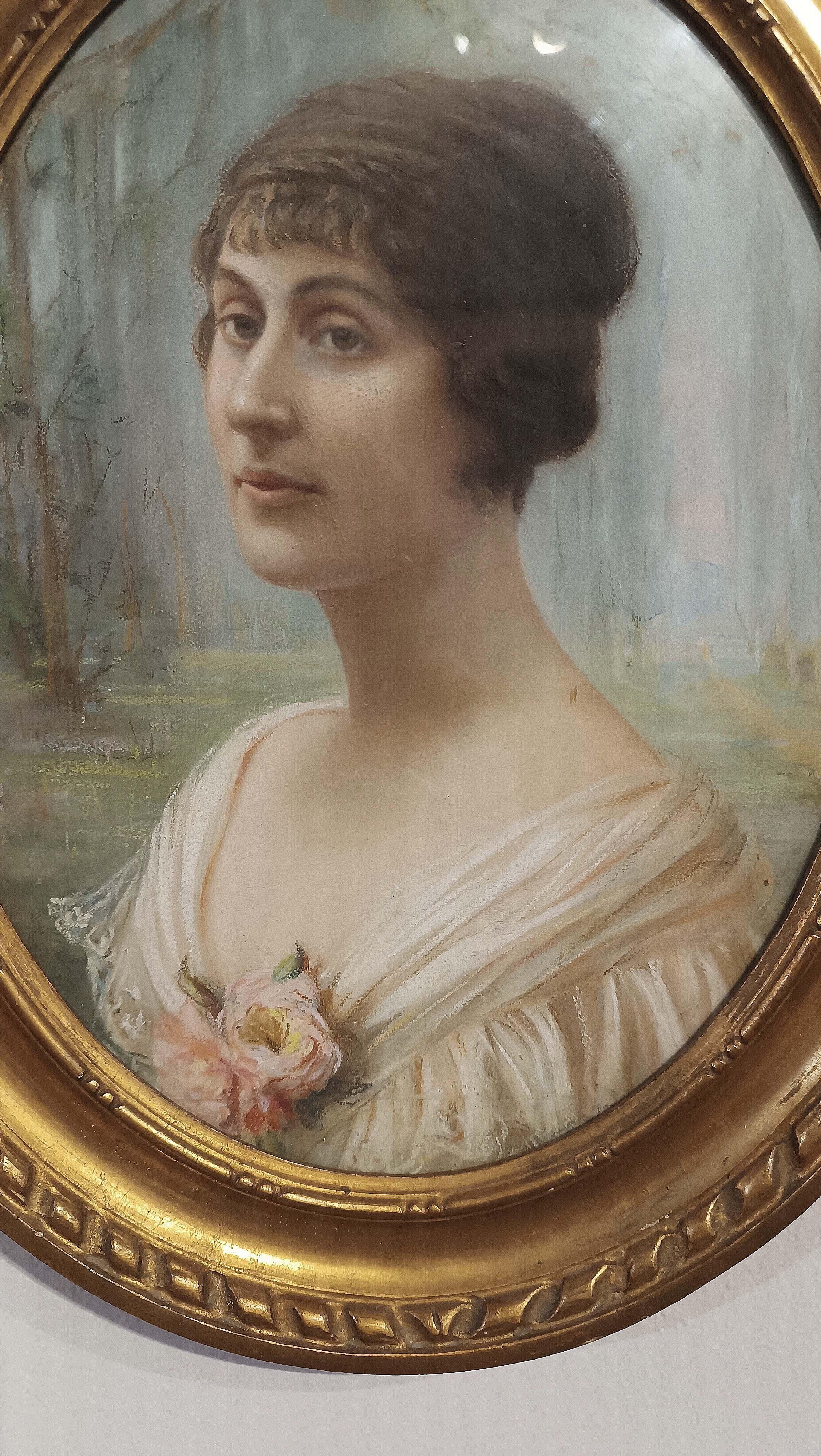 SPÄTES 19. JAHRHUNDERT PASTELLGEMÄLDE AUS OVAL (19. Jahrhundert) im Angebot