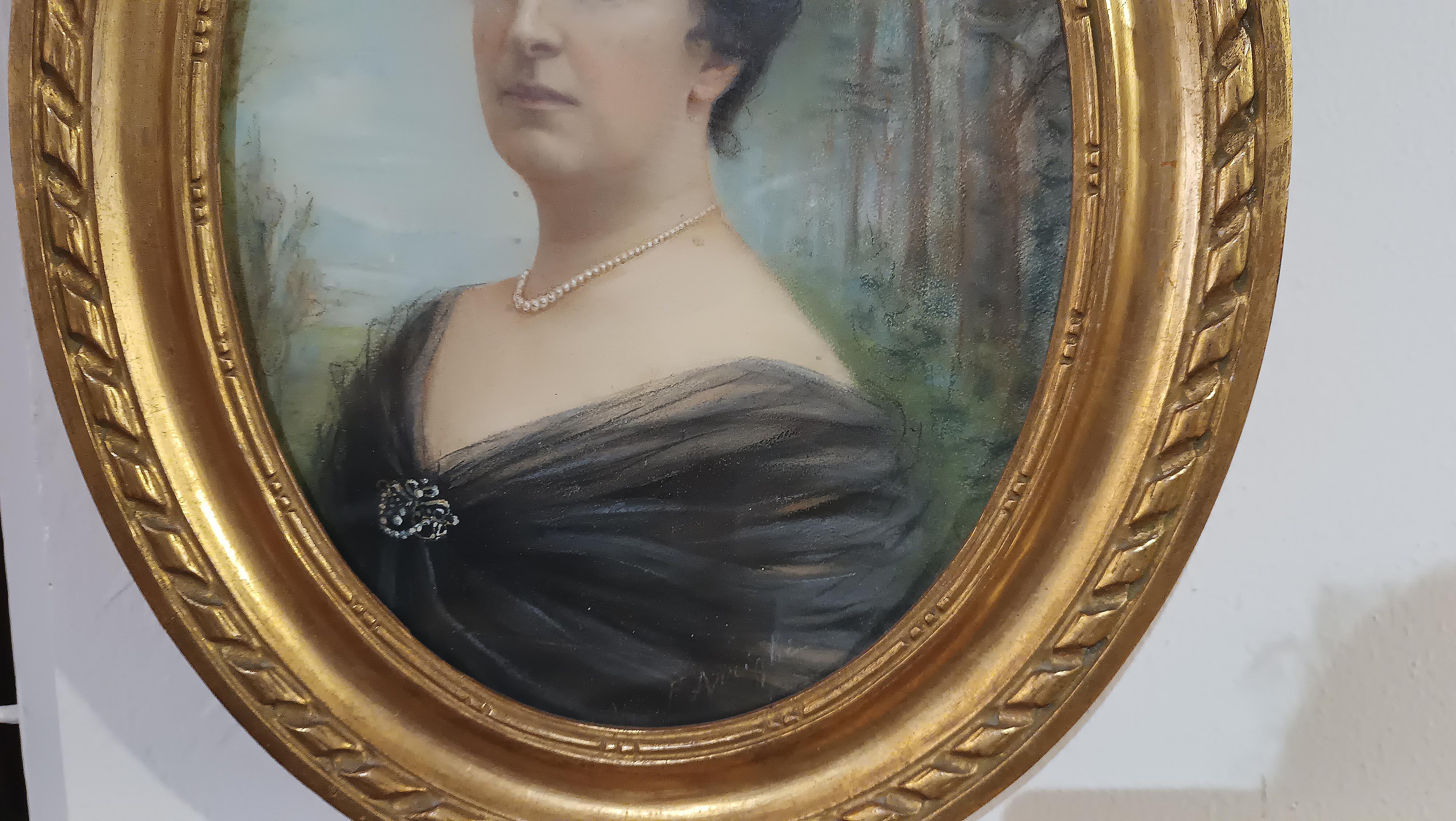 SPÄTES 19. JAHRHUNDERT PASTELLGEMÄLDE AUS OVAL im Angebot 1