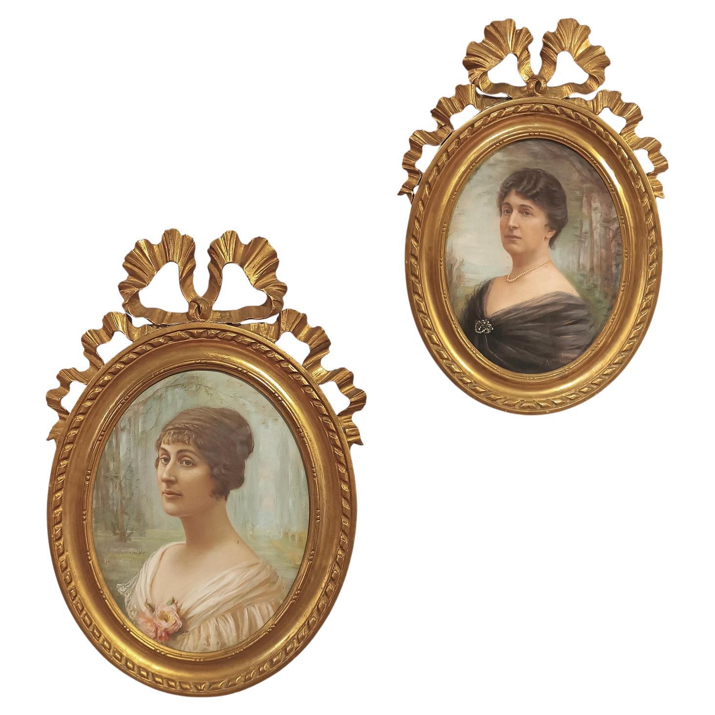 SPÄTES 19. JAHRHUNDERT PASTELLGEMÄLDE AUS OVAL im Angebot